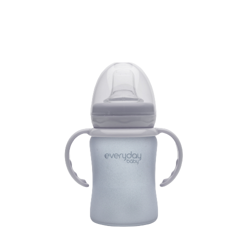 Obrázok EverydayBaby Hrneček sklo Healthy+ 150 ml Quiet Grey (7350077263147)