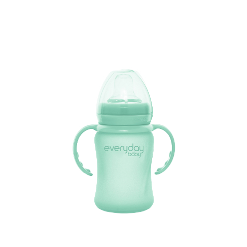 Obrázok EverydayBaby Hrneček sklo Healthy+ 150 ml Mint Green (7350077263123)