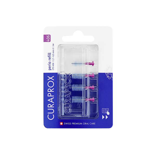 Curaprox CPS 406 Perio Refill, medzizubné kefky, 4 ks