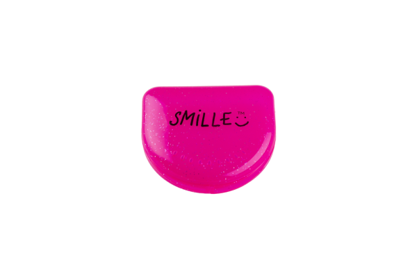 SMILLE mini ružová schránka pre nosiče alebo pre rovnátka s flitrami
